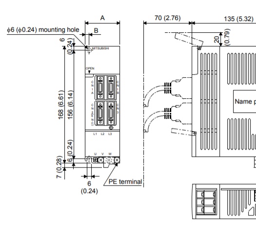 Mitsubishi MR-J2-10C ใช้กับมอเตอร์